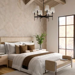 Taylor 6 Light Chandelier, Matte Black