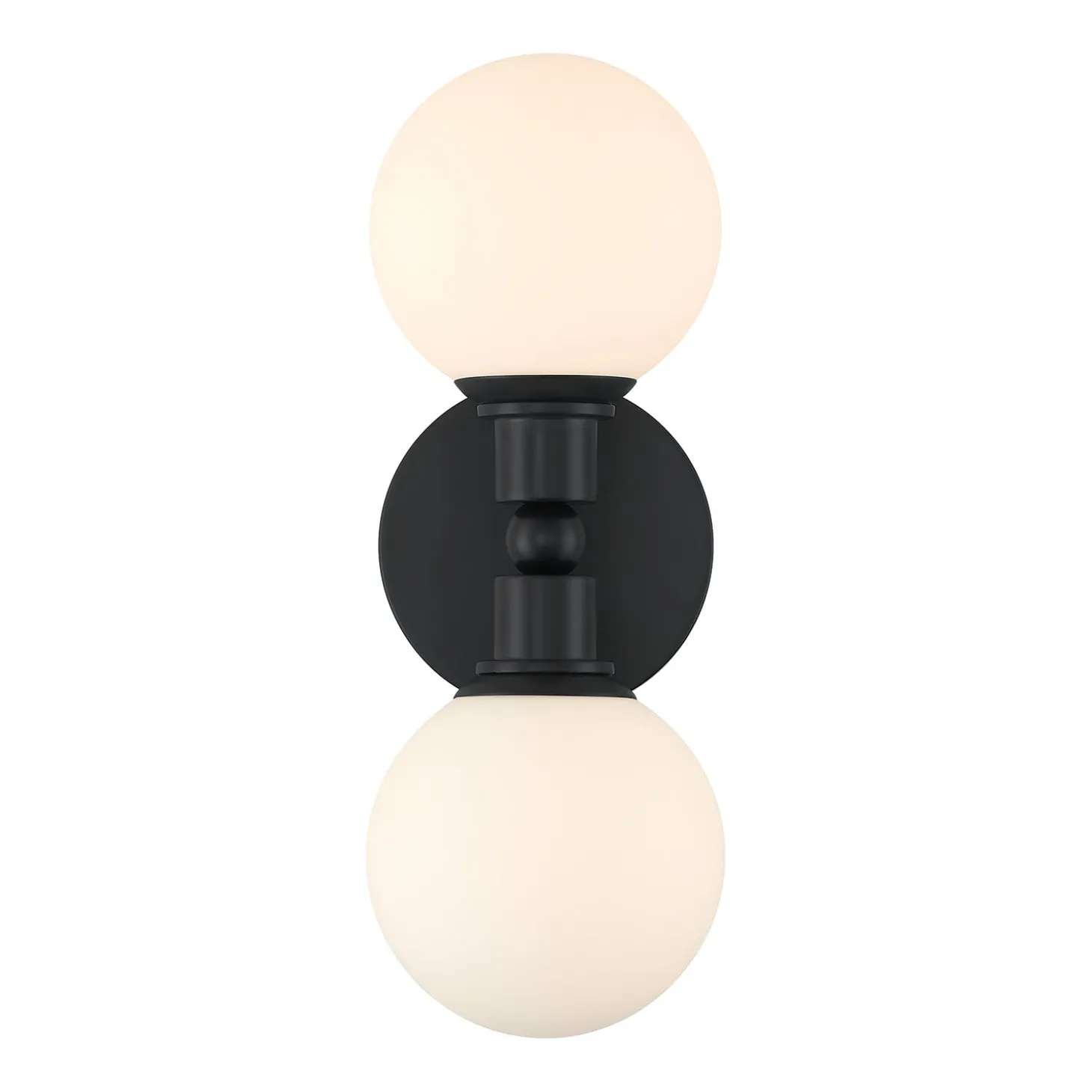 Theo 2 Globe Wall Sconce, Matte Black