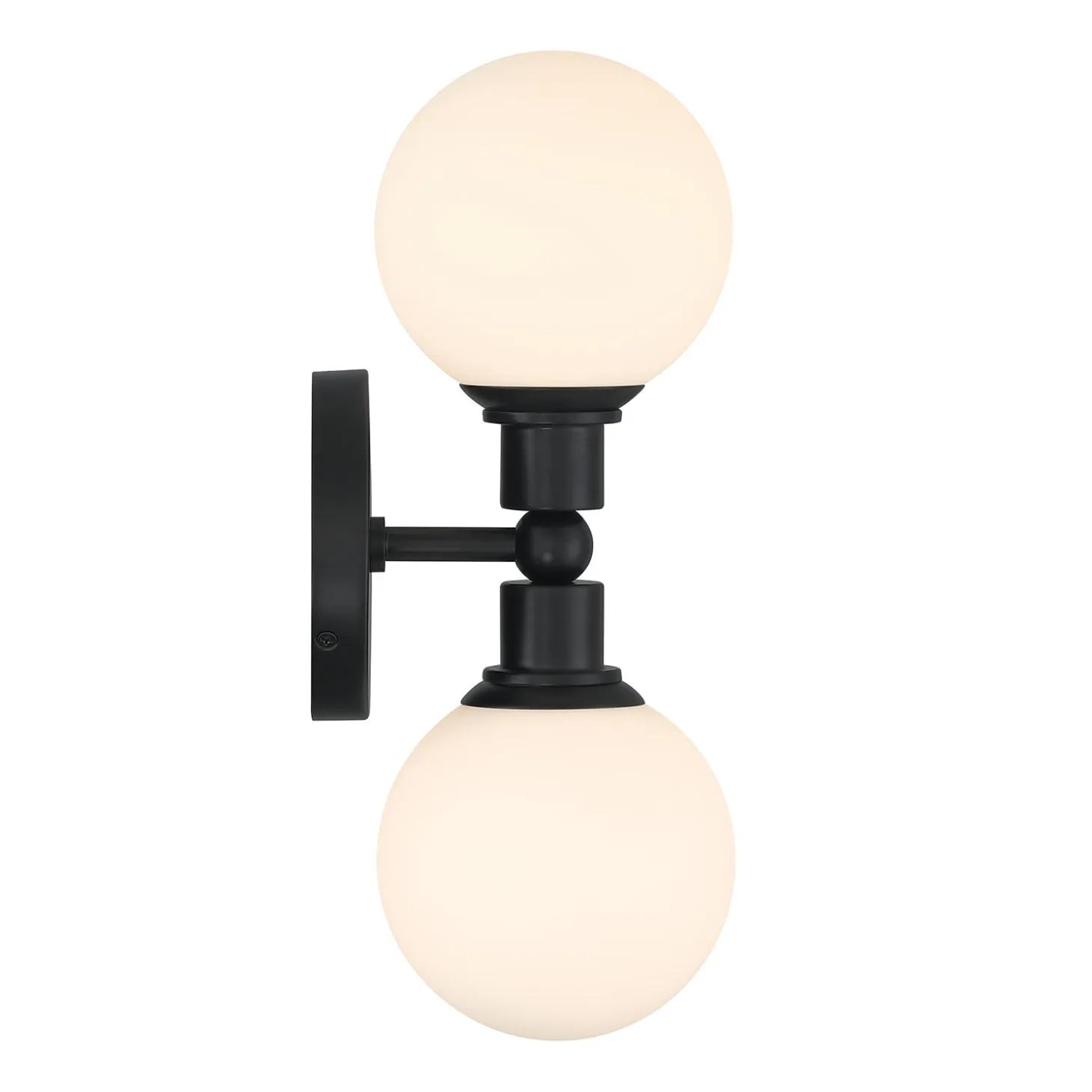 Theo 2 Globe Wall Sconce, Matte Black