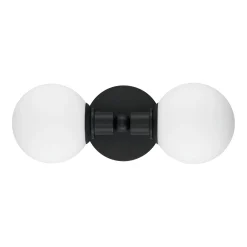 Theo 2 Globe Wall Sconce, Matte Black