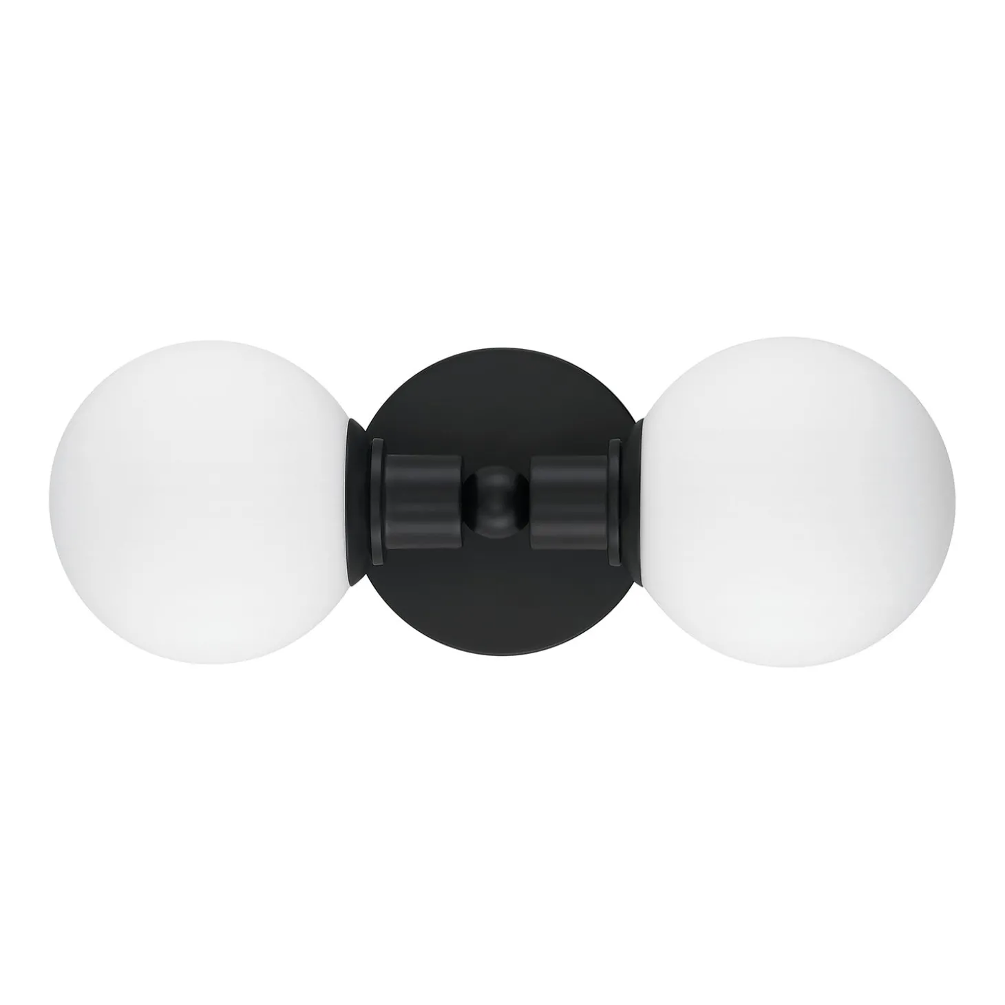 Theo 2 Globe Wall Sconce, Matte Black