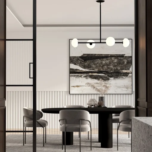 Vince 4 Light Linear LED Pendant, Matte Black