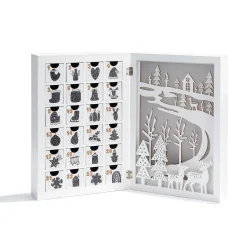 Winter Wonderland Pre-Lit LED Fold Out Wooden Advent Calendar with Drawers